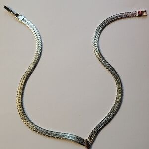 Napier Vintage Silver Tone V-shaped Necklace